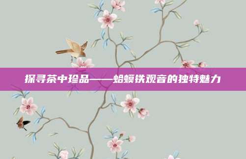 探寻茶中珍品——蛤蟆铁观音的独特魅力