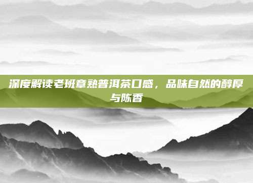 深度解读老班章熟普洱茶口感，品味自然的醇厚与陈香