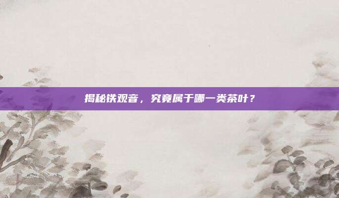 揭秘铁观音，究竟属于哪一类茶叶？