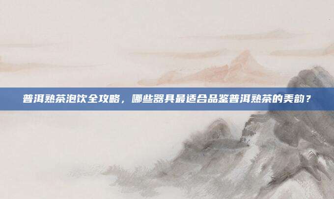 普洱熟茶泡饮全攻略，哪些器具最适合品鉴普洱熟茶的美韵？