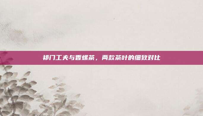 祁门工夫与香螺茶，两款茶叶的细致对比