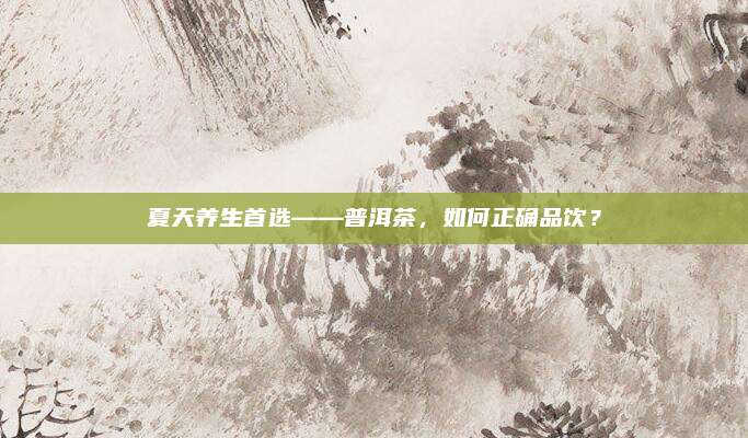 夏天养生首选——普洱茶，如何正确品饮？