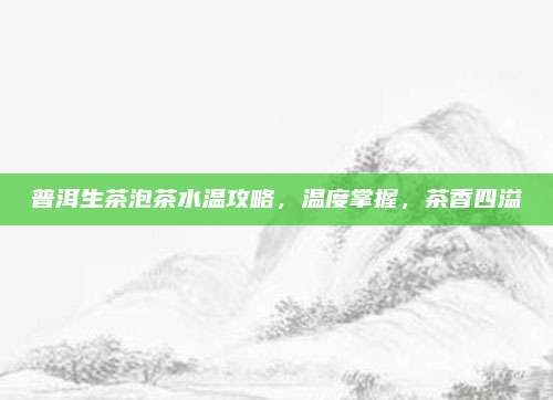 普洱生茶泡茶水温攻略，温度掌握，茶香四溢