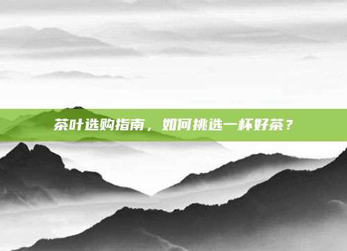 茶叶选购指南,如何挑选一杯好茶?