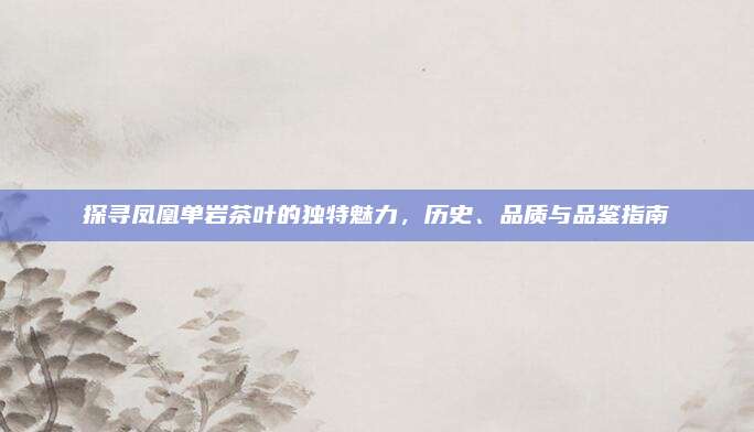 探寻凤凰单岩茶叶的独特魅力，历史、品质与品鉴指南