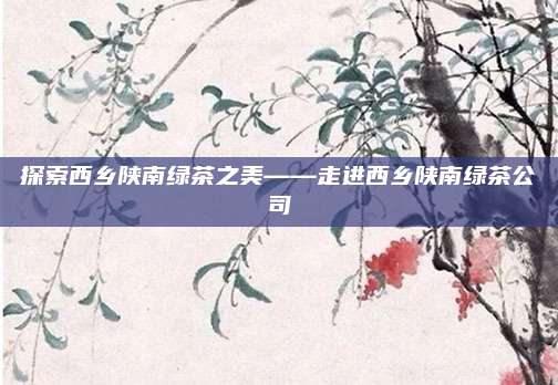 探索西乡陕南绿茶之美——走进西乡陕南绿茶公司