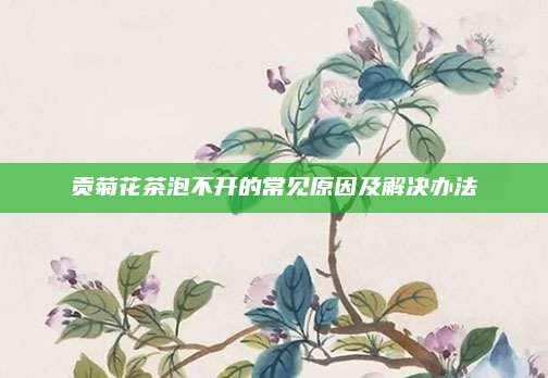 贡菊花茶泡不开的常见原因及解决办法