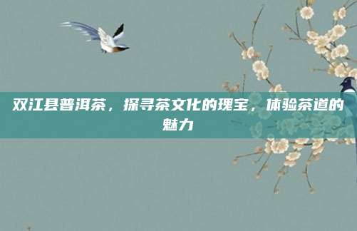 双江县普洱茶，探寻茶文化的瑰宝，体验茶道的魅力