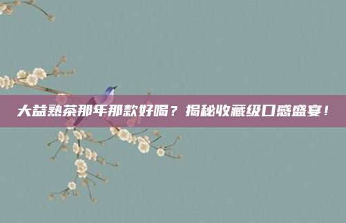 大益熟茶那年那款好喝？揭秘收藏级口感盛宴！