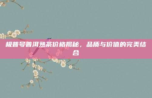 极普号普洱熟茶价格揭秘，品质与价值的完美结合
