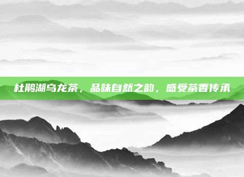 杜鹃湖乌龙茶，品味自然之韵，感受茶香传承