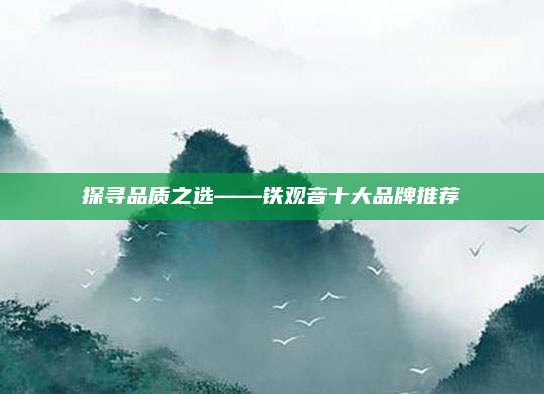 探寻品质之选——铁观音十大品牌推荐