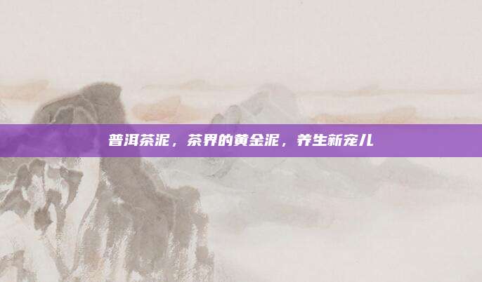 普洱茶泥,茶界的黄金泥,养生新宠儿
