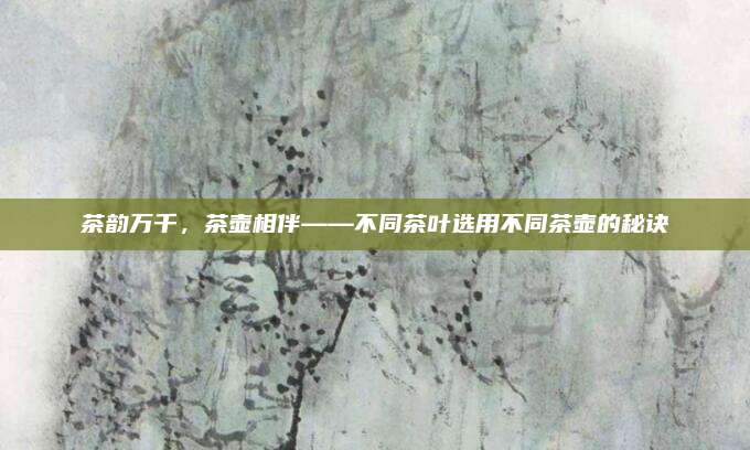 茶韵万千，茶壶相伴——不同茶叶选用不同茶壶的秘诀