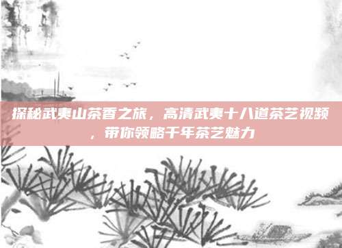 探秘武夷山茶香之旅,高清武夷十八道茶艺视频,带你领略千年茶艺魅力
