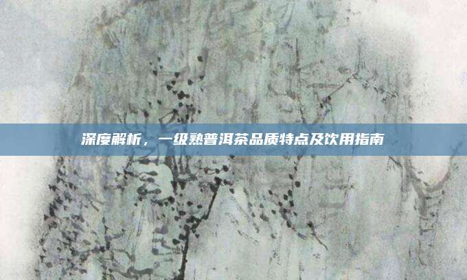 深度解析，一级熟普洱茶品质特点及饮用指南