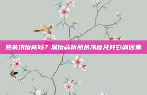 熟茶浓度高吗？深度解析熟茶浓度及其影响因素