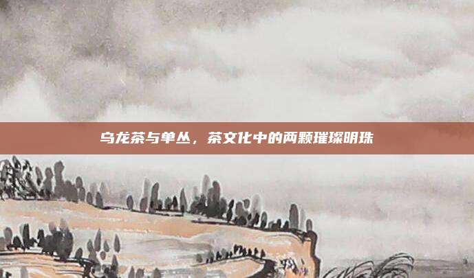 乌龙茶与单丛，茶文化中的两颗璀璨明珠