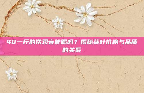 40一斤的铁观音能喝吗？揭秘茶叶价格与品质的关系
