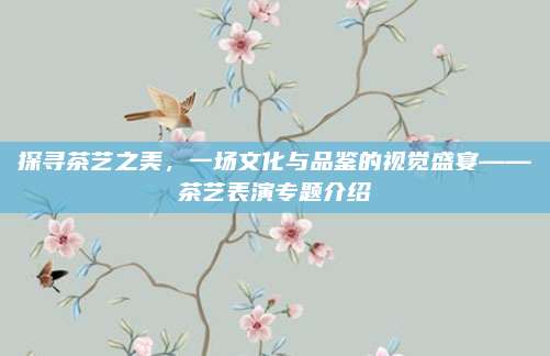 探寻茶艺之美，一场文化与品鉴的视觉盛宴——茶艺表演专题介绍