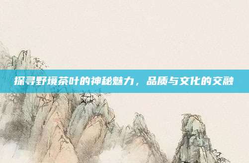 探寻野境茶叶的神秘魅力,品质与文化的交融