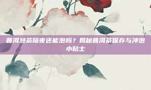普洱熟茶隔夜还能泡吗？揭秘普洱茶保存与冲泡小贴士