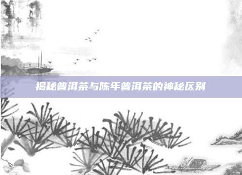 揭秘普洱茶与陈年普洱茶的神秘区别