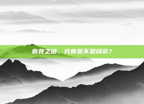 春芽之谜,究竟是不是绿茶?