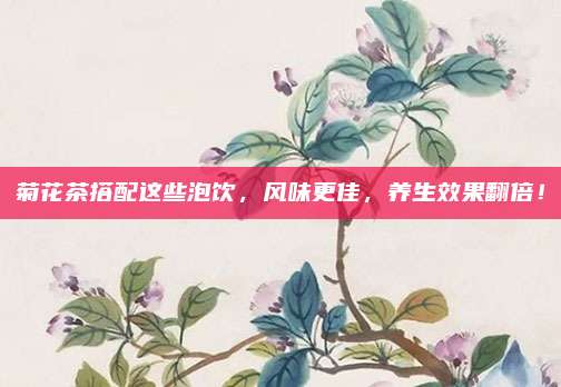 菊花茶搭配这些泡饮,风味更佳,养生效果翻倍!