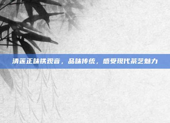 清莲正味铁观音,品味传统,感受现代茶艺魅力