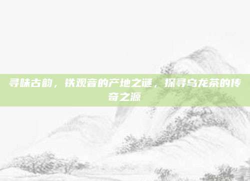 寻味古韵，铁观音的产地之谜，探寻乌龙茶的传奇之源