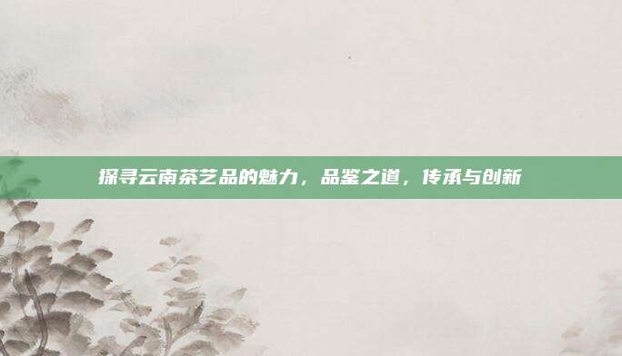 探寻云南茶艺品的魅力,品鉴之道,传承与创新